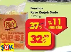 FUNCHOS PATATES CİPSİ KESE KAĞIDI SADE CİPS